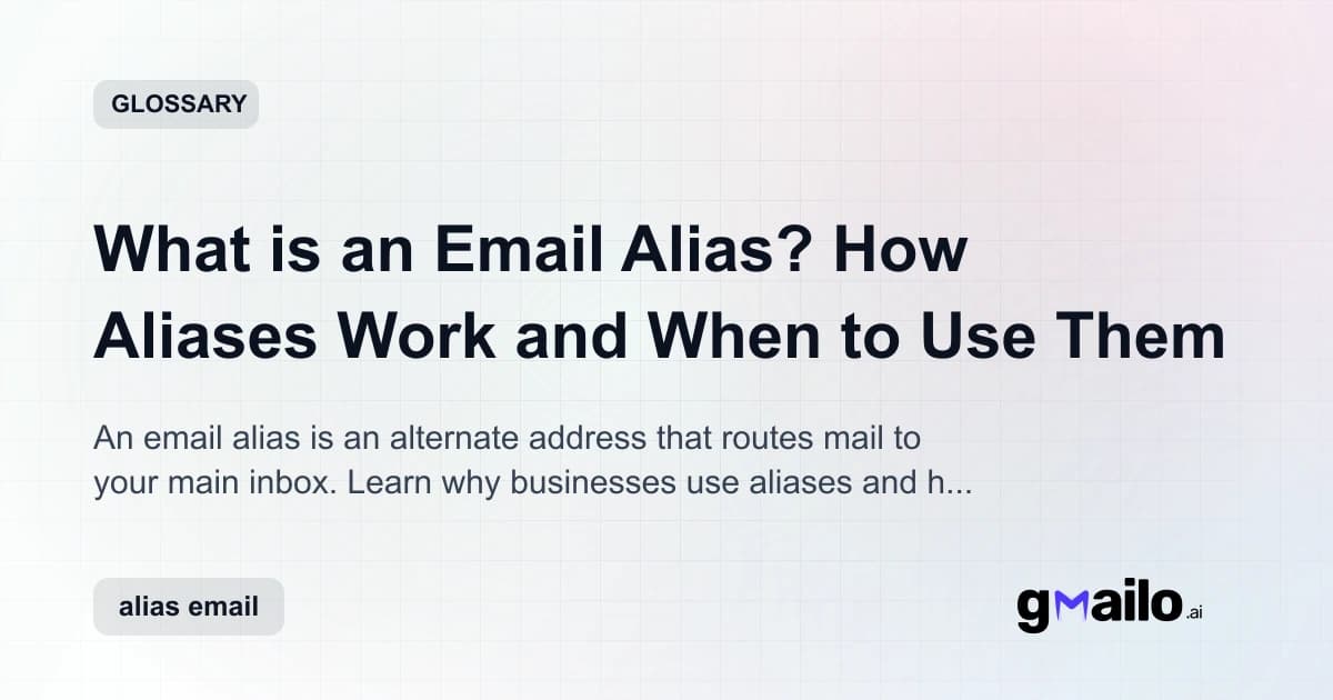 What is an Email Alias? How Aliases Work and When to Use Them glossary thumbnail