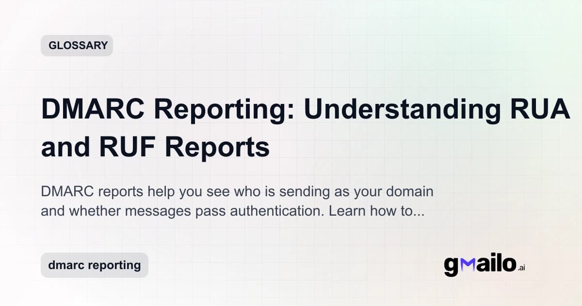 DMARC Reporting: Understanding RUA and RUF Reports glossary thumbnail