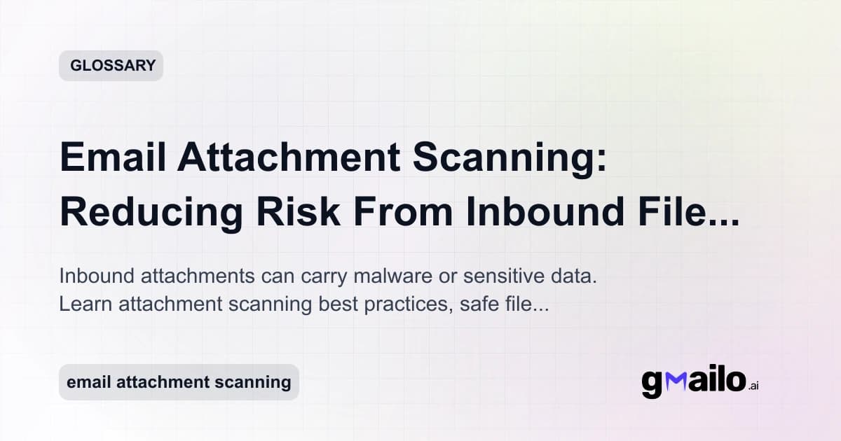 Email Attachment Scanning: Reducing Risk From Inbound Files in Shared Inboxes glossary thumbnail