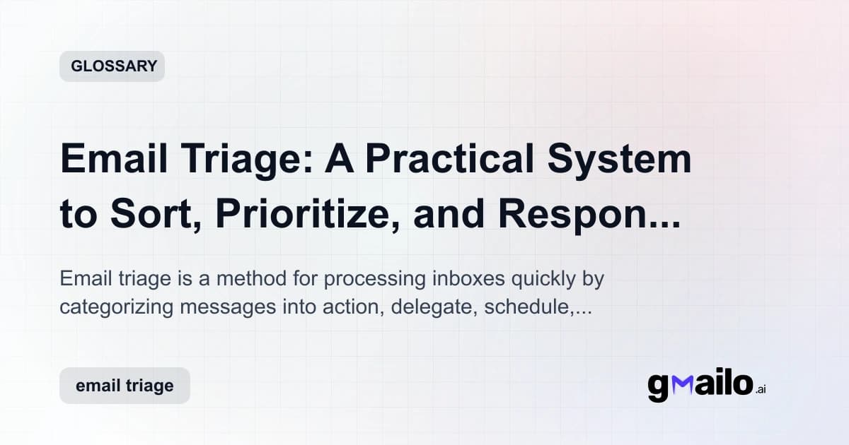 Email Triage: A Practical System to Sort, Prioritize, and Respond Faster glossary thumbnail