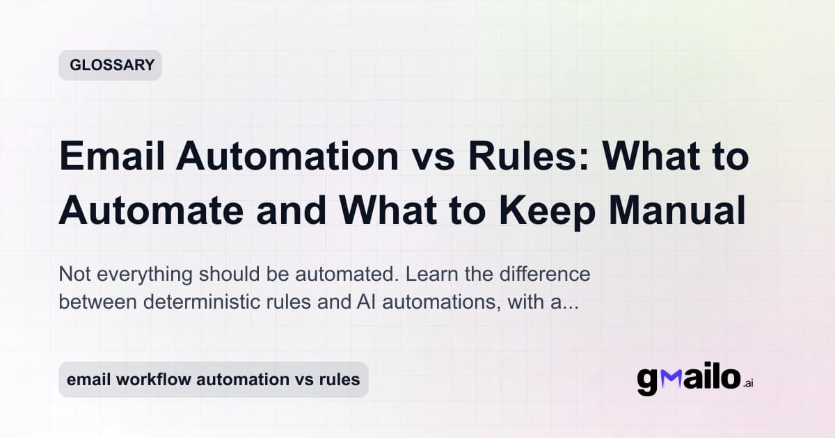 Email Automation vs Rules: What to Automate and What to Keep Manual glossary thumbnail