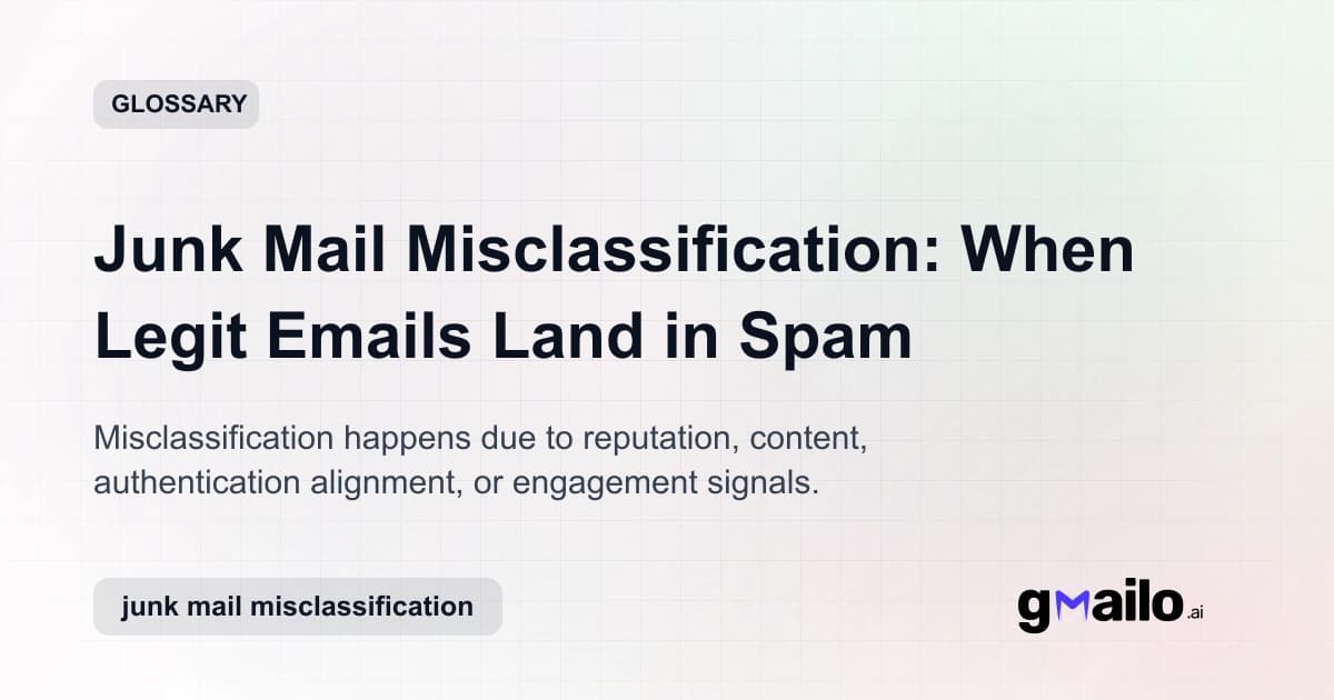 Junk Mail Misclassification: When Legit Emails Land in Spam glossary thumbnail